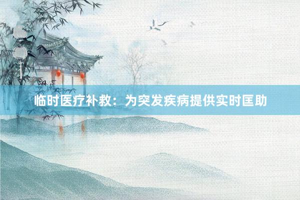临时医疗补救：为突发疾病提供实时匡助