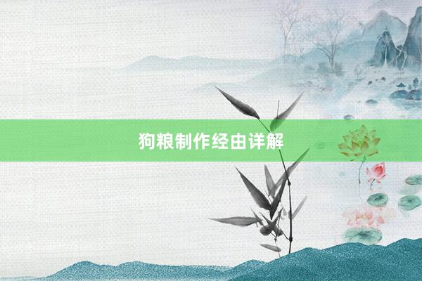 狗粮制作经由详解