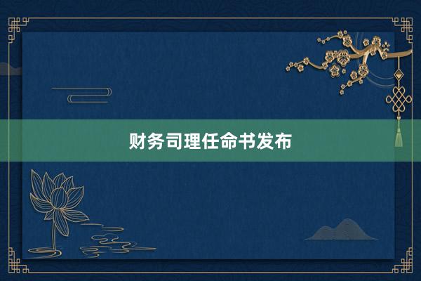 财务司理任命书发布